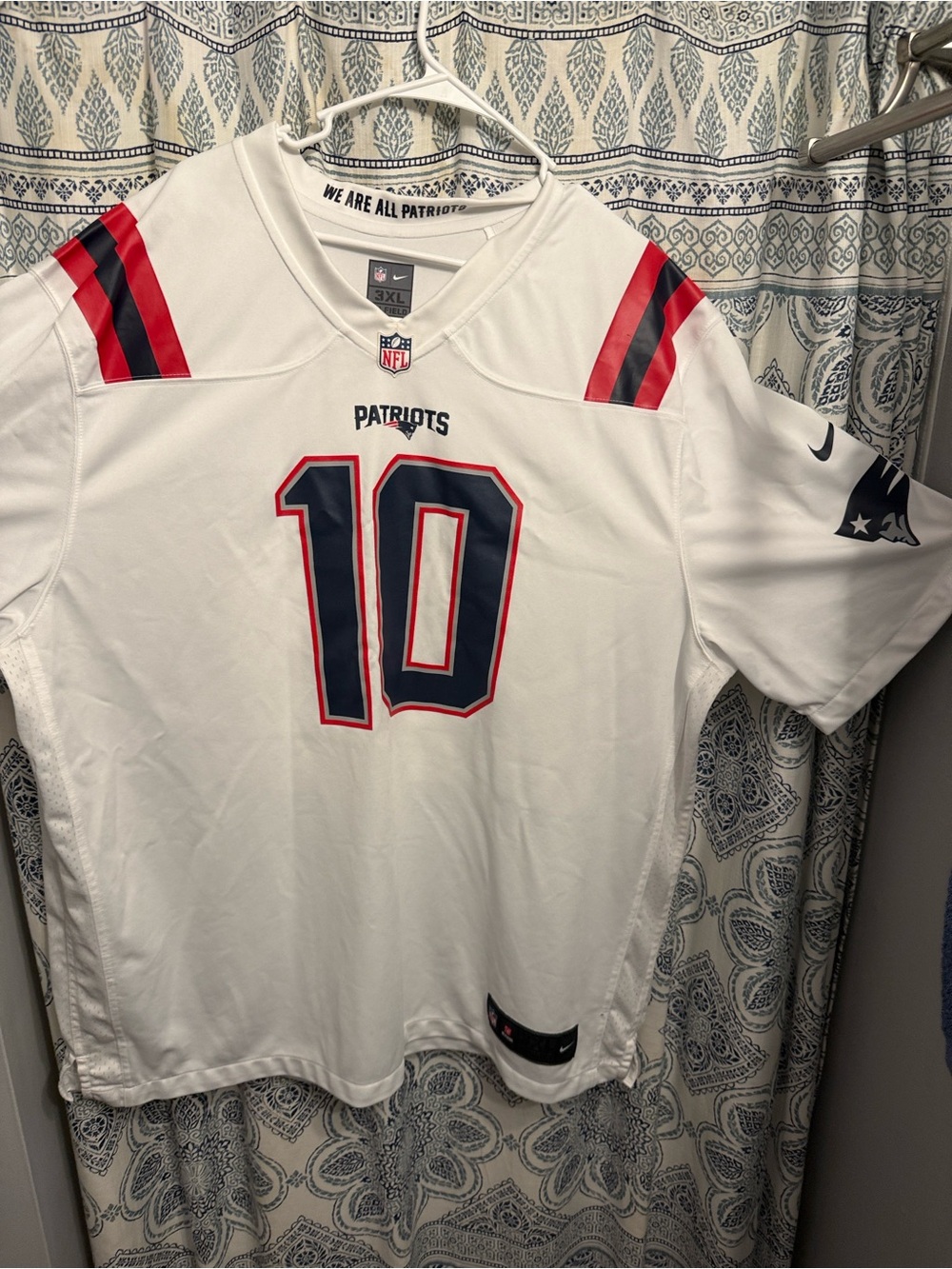 NFL Drake May New England Patriots White Red Navy #10 Jersey